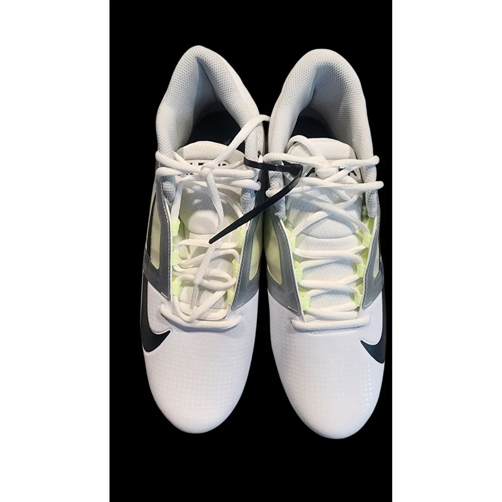 Nike Alpha Menace 4‎ Pro Mens 11.5 White Black Cleats LIKE NEW Football